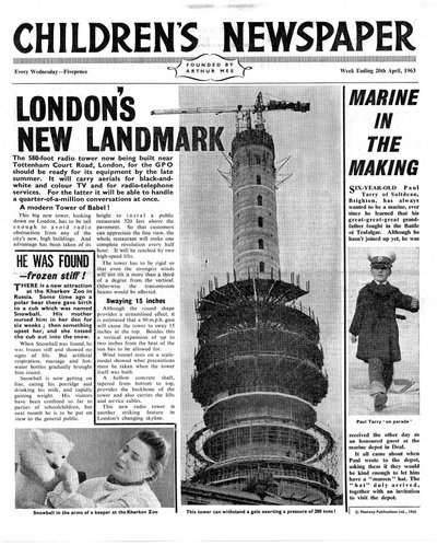 Londons nye vartegn: The Post Office Tower, forsiden af 