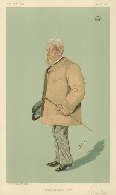 Lord Arthur Wrottesley, A Staffordshire Peer, 20. juni 1895, Vanity Fair tegnefilm af English School