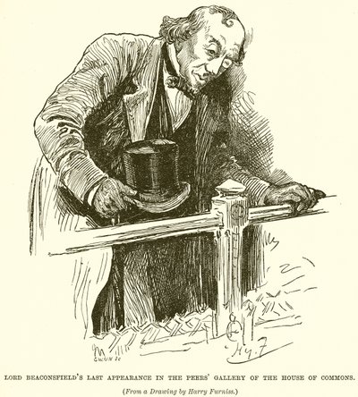 Lord Beaconsfields sidste optræden i Peers Gallery of the House of Commons af English School