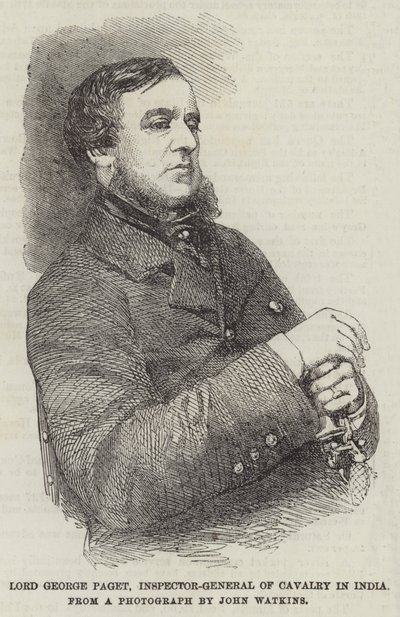 Lord George Paget, generalinspektør for kavaleri i Indien (gravering) af English School