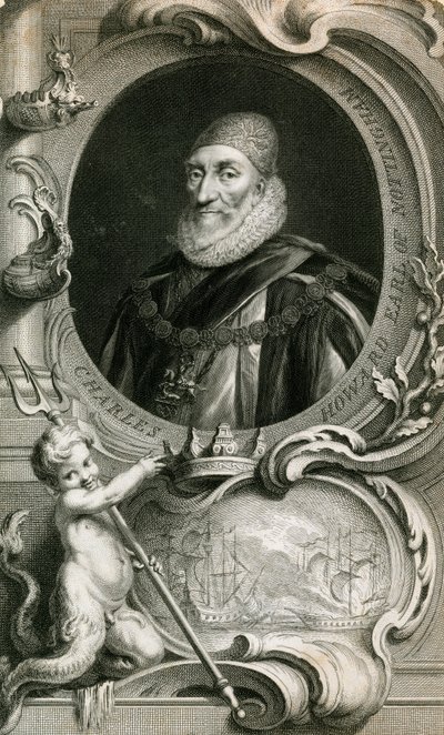 Lord Howard af Effingham, flådens Armada-admiral af English School