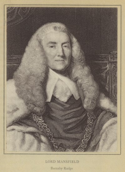 Lord Mansfield, Barnaby Rudge (litho) af English School