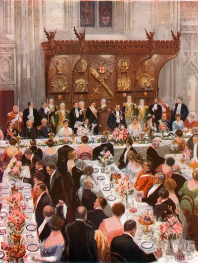 Bankett des Lord Mayor in der Guildhall von English School