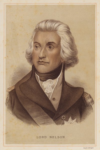 Lord Nelson (farve litho) af English School