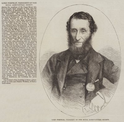Lord Portman, præsident for Royal Agricultural Society (gravering) af English School