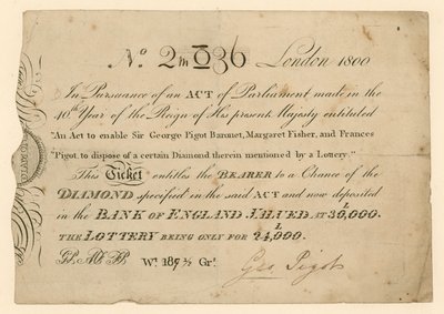 Lotteri for at vinde en diamant, 1800 af English School