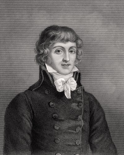 Louis Antonie Leon de Saint-Just, graveret af W.H. Mote, illustration fra 