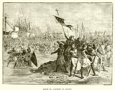 Louis IX lander i Egypten af English School