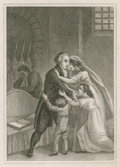 Ludvig XVI af Frankrig tager afsked med sin familie, 1793 af English School