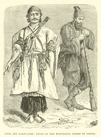 Lour and Baktyaree, Types of the wandering tribes of Persia  af English School