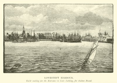 Lowestoft Havn. Yachtbyggeri til indgangen til Lake Lothing, for Oulton Broad af English School