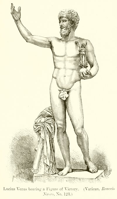 Lucius Verus bærer en sejrsfigur. (Vatikanet, Braccio Nuovo. Nr. 123) af English School