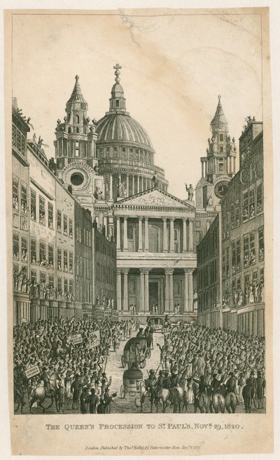 Ludgate Hill. Queens Procession til St. Pauls, 29. november 1820 af English School