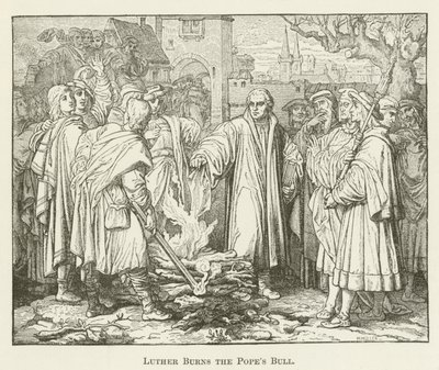 Luther brænder pavens tyr af English School