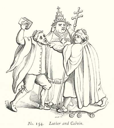Luther og Calvin (stik) af English School