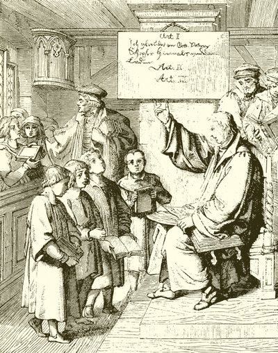 Luther underviser børn af English School
