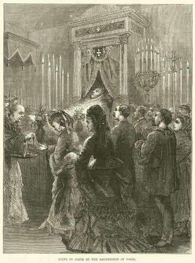 Liggende i tilstanden af ærkebiskoppen af Paris, 1871 af English School