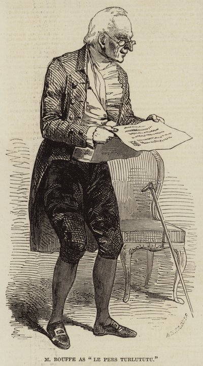 M Bouffe som "Le Pere Turlututu" (gravering) af English School