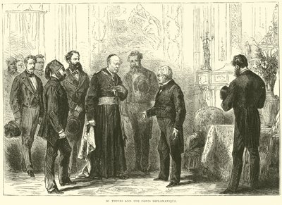 M Thiers og det diplomatiske korps, marts 1871 af English School
