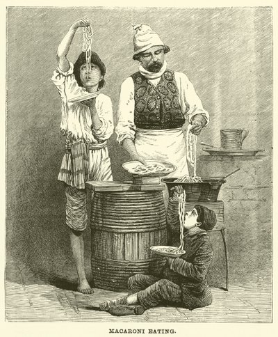 Makaroni spise (gravering) af English School
