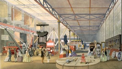 Machinery, fra Dickinsons Comprehensive Pictures of the Great Exhibition of 1851 udgivet 1854, farvelitografi af English School