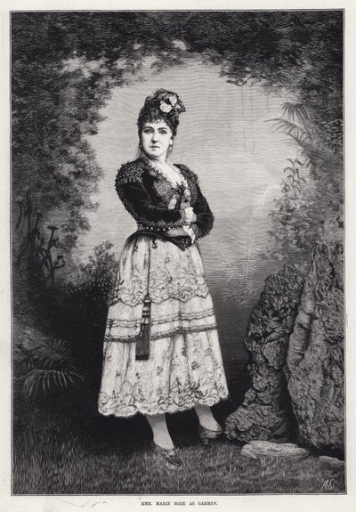 Madame Marie Roze som Carmen (gravering) af English School