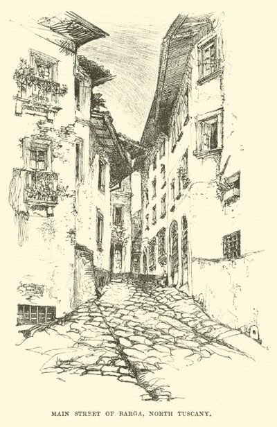 Hovedgaden i Barga, det nordlige Toscana af English School