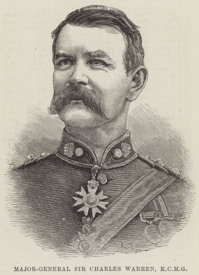 Generalmajor Sir Charles Warren, KCMG (gravering) af English School