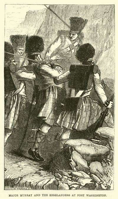 Major Murray og Highlanders ved Fort Washington af English School
