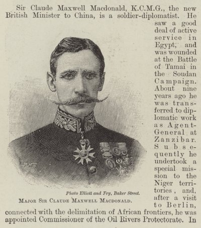 Major Sir Claude Maxwell Macdonald (gravering) af English School