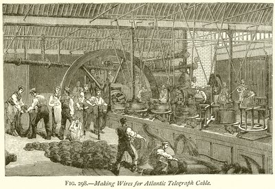 Fremstilling af ledninger til Atlantic Telegraph Cable af English School