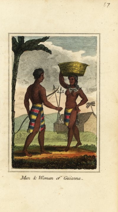 Mand og kvinde fra Guyana eller Guyana, Sydamerika af English School