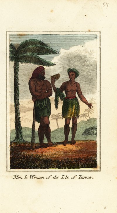 Mand og kvinde på Isle of Tanna, Vanuatu af English School