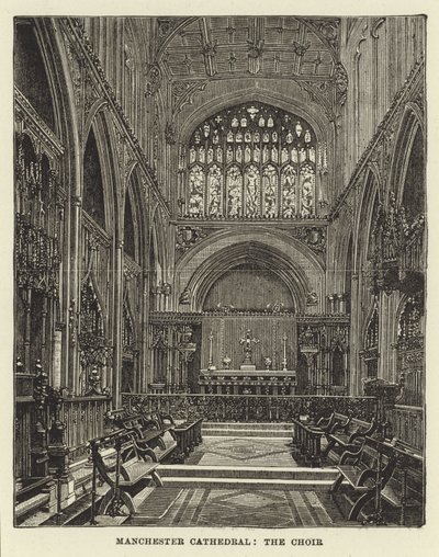 Manchester Cathedral, koret af English School