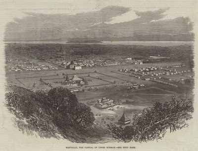 Mandalay, hovedstaden i Øvre Burmah (gravering) af English School