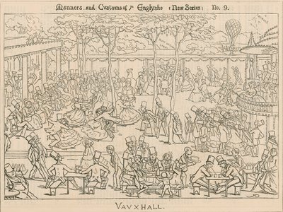 Engelske manerer og skikke; Vauxhall Gardens, London af English School