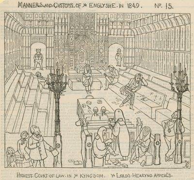 Englændernes manerer og skikke i 1849: Højeste domstol i kongeriget, Herrens høring af appel af English School