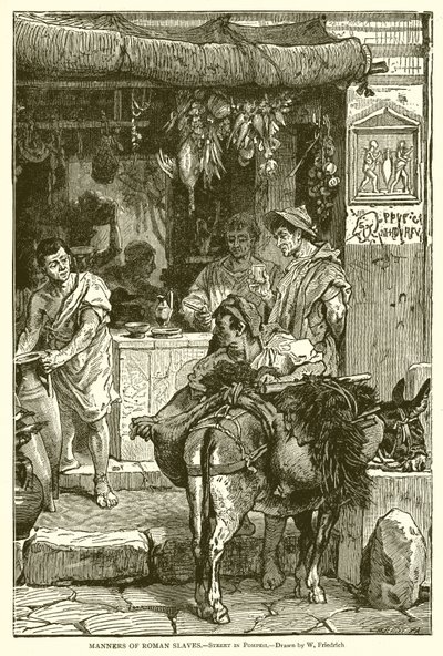 Manerer af romerske slaver.--Gade i Pompeji af English School