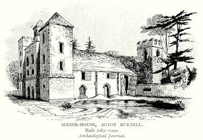 Manor-House, Acton Burnell (kobberstik) af English School