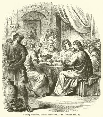 "Mange er kaldet, men få er udvalgt", St. Matthæus, xxii af English School