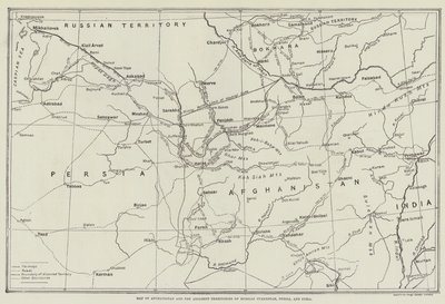 Kort over Afghanistan og de tilstødende territorier i russisk Turkestan, Persien og Indien af English School