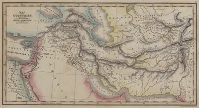 Kort over lande, nævnt i historierne om Noah, Abraham og Israels konger (farvet indgravering) af English School