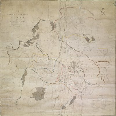 Kort over Leeds, opmålt af John Tuke af English School