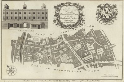 Kort over Lime Street Ward, London af English School