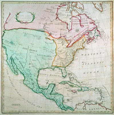 Kort over Nordamerika, udgivet af T. Stackhouse, 1783 af English School