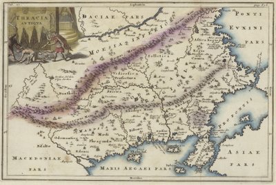 Kort over Thracia (farvegravering) af English School