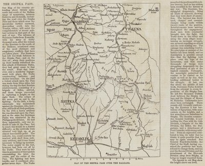 Kort over Shipka-passet over Balkan (gravering) af English School