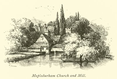 Mapledurham kirke og mølle af English School