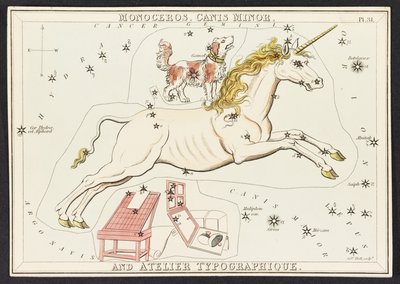 Kort C.44.A.42 Monoceros. Canis Minor. Og Atelier Typographique, fra 