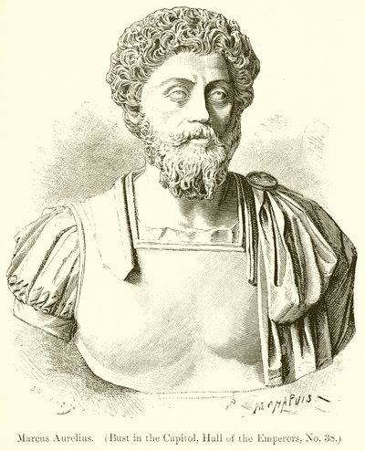 Marcus Aurelius. (Buste i hovedstaden, kejsernes sal, nr. 38) af English School